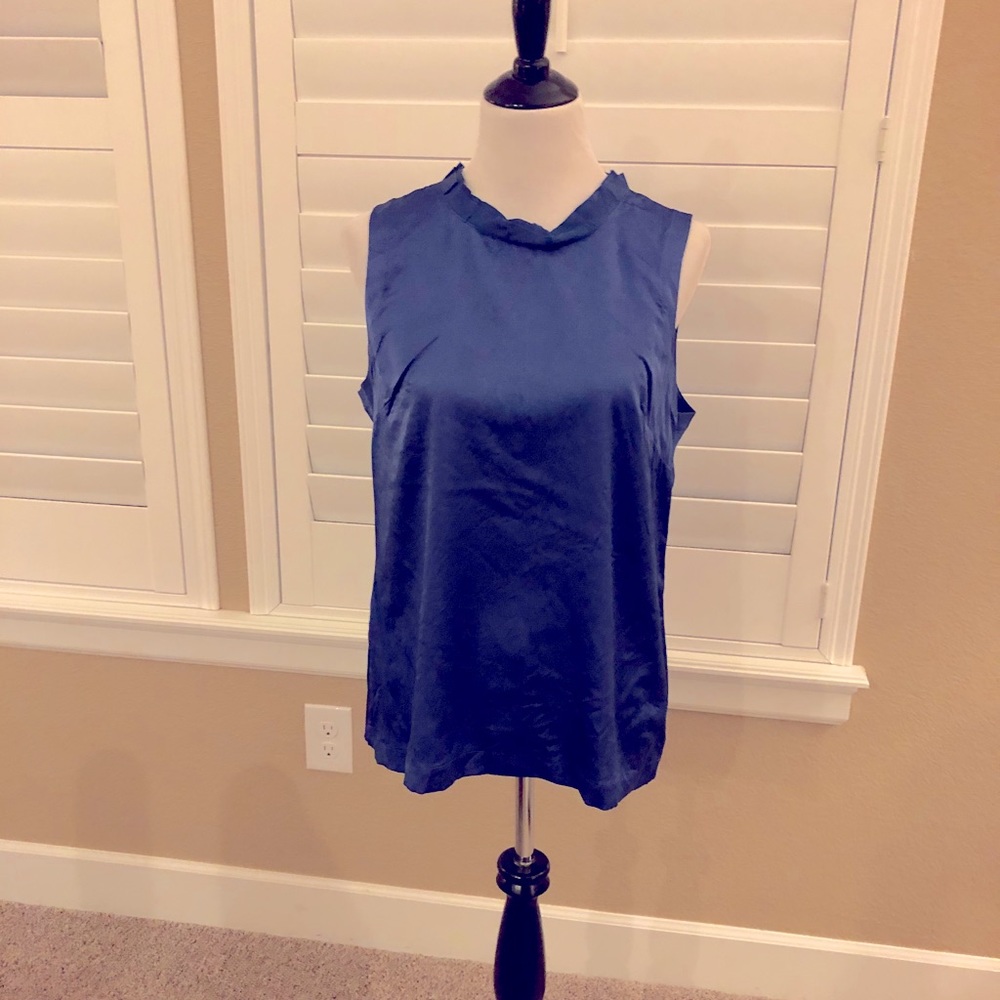 Ann Taylor Silk Sleeveless Top/ Ribbon detail